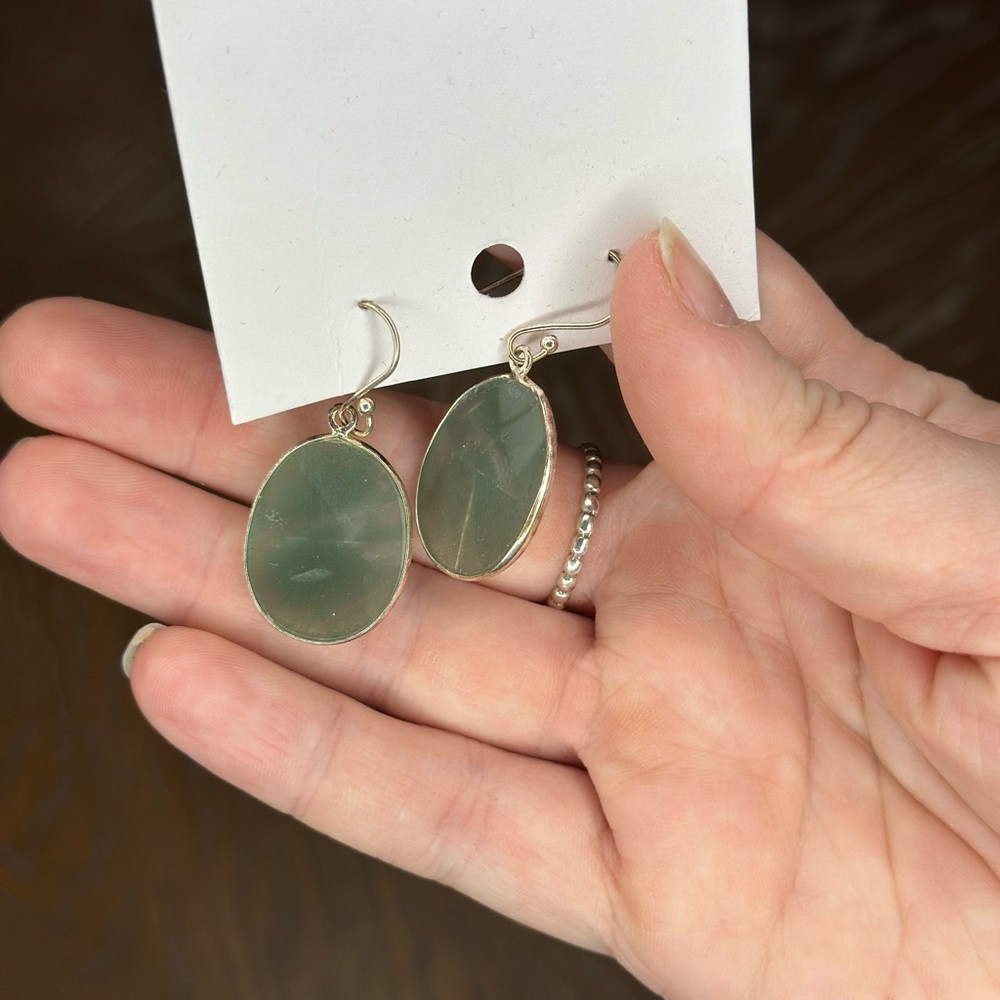 Natural Emerald Dangle Earrings - image 2